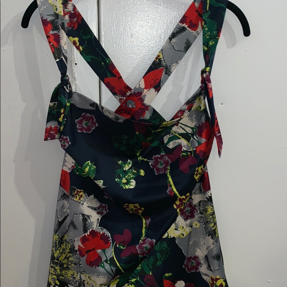 Patterned silk tank top